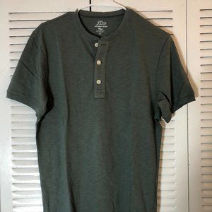 J Crew Garment-dyed slub cotton short-sleeve henley, Small